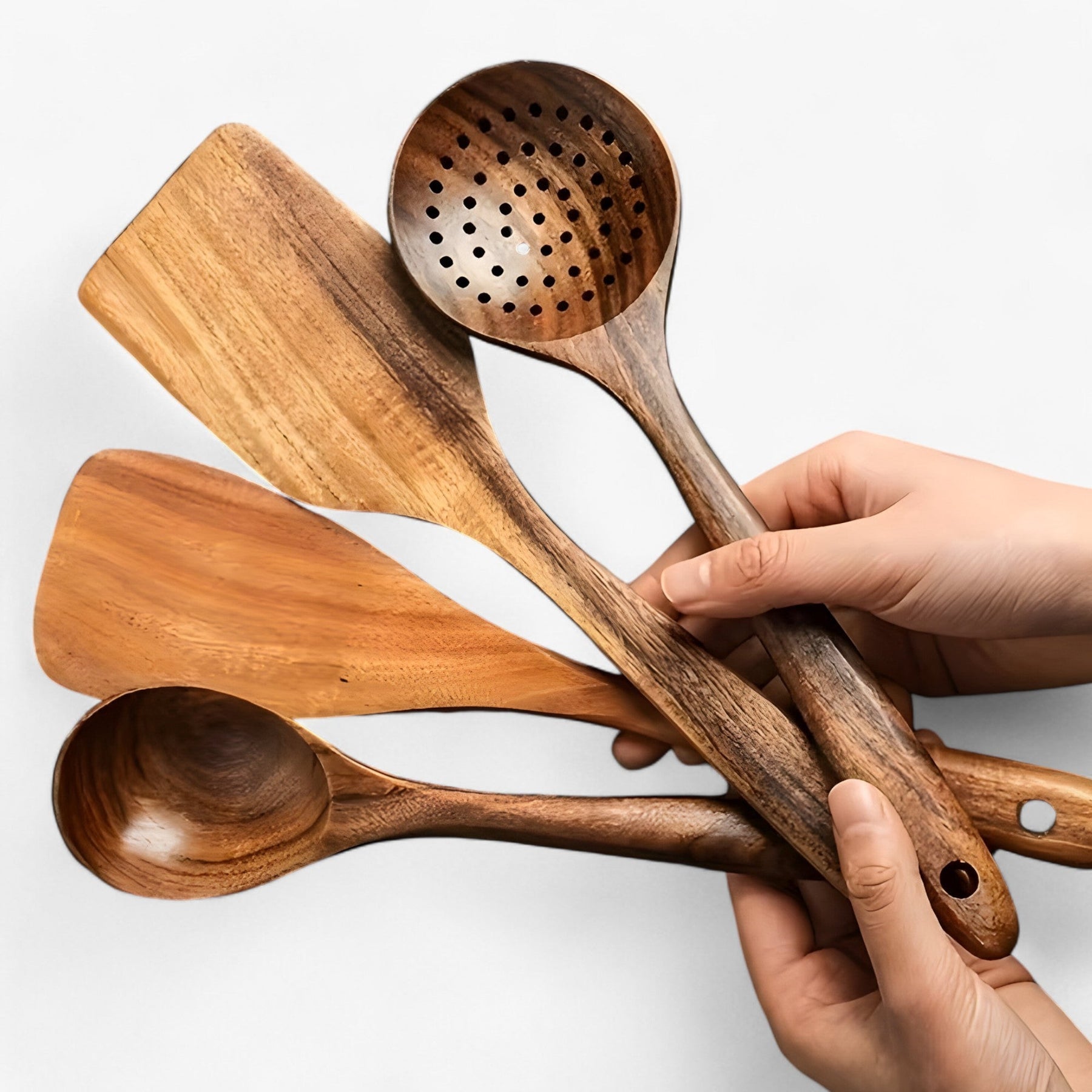 BowLift | EcoWood Kitchen Utensils Set made of Wood with 10 Pieces