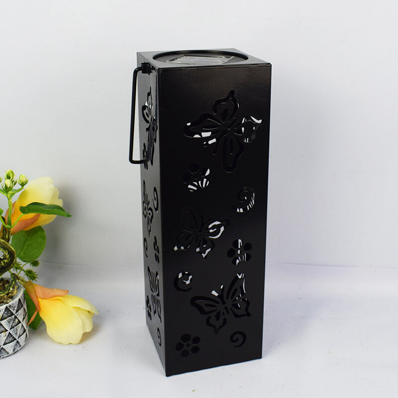 BowLift | Solar Butterfly Rose Pattern Hollow Column LED Outdoor Waterproof Decorative Lamp