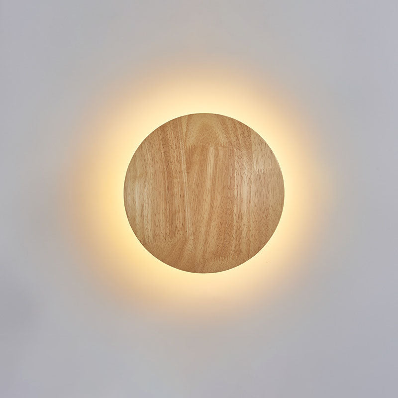 BowLift | Modern Minimalist Round Irregular Oval Wood LED Wall Light Lamp for Living Room