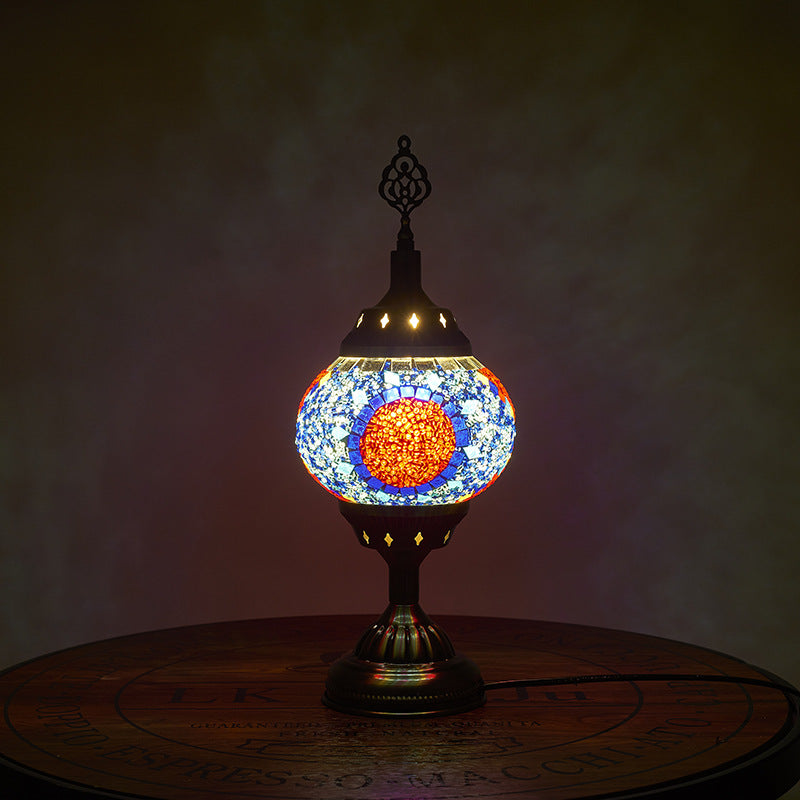 BowLift | Traditional Tiffany romantic oval iron enameled 1-light table lamp for the bedroom