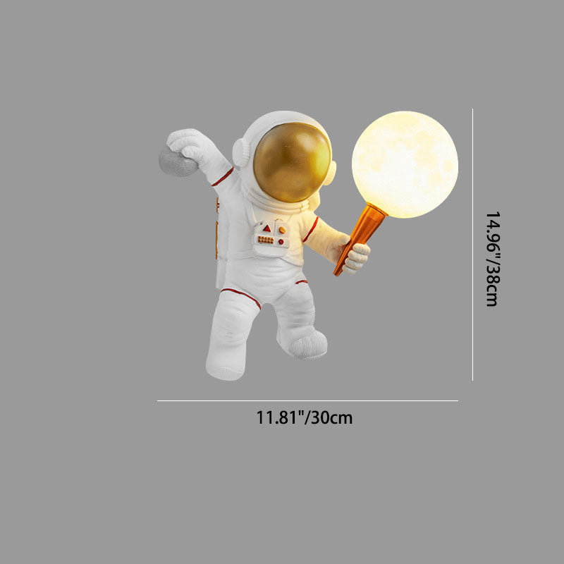 BowLift | CosmoBuddy Astronaut Wall Lamp | Creative Design | Resin & ABS | LED Bedroom Light