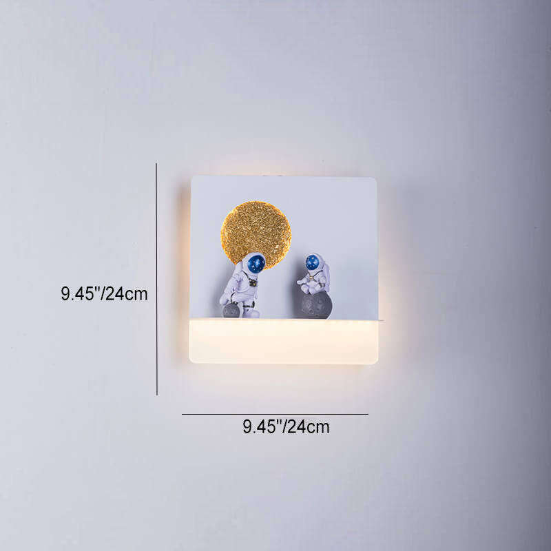 BowLift | Contemporary Creative Iron Resin Round Astronaut LED Wall Light Lamp for Bedroom
