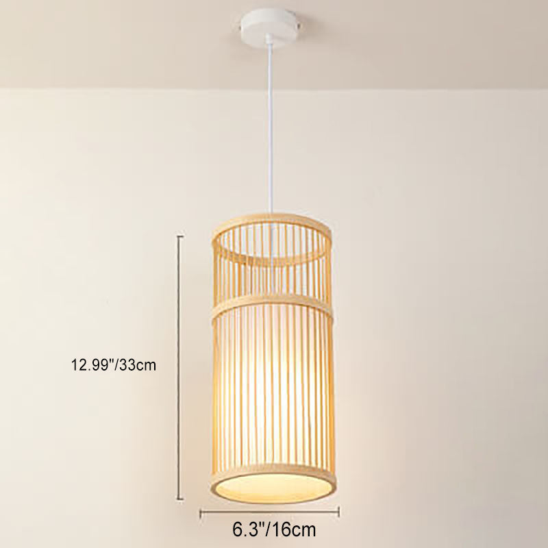 BowLift | Bambora Zen Pendant Light | Handwoven Bamboo Lantern | Japanese Design | Natural Elegance