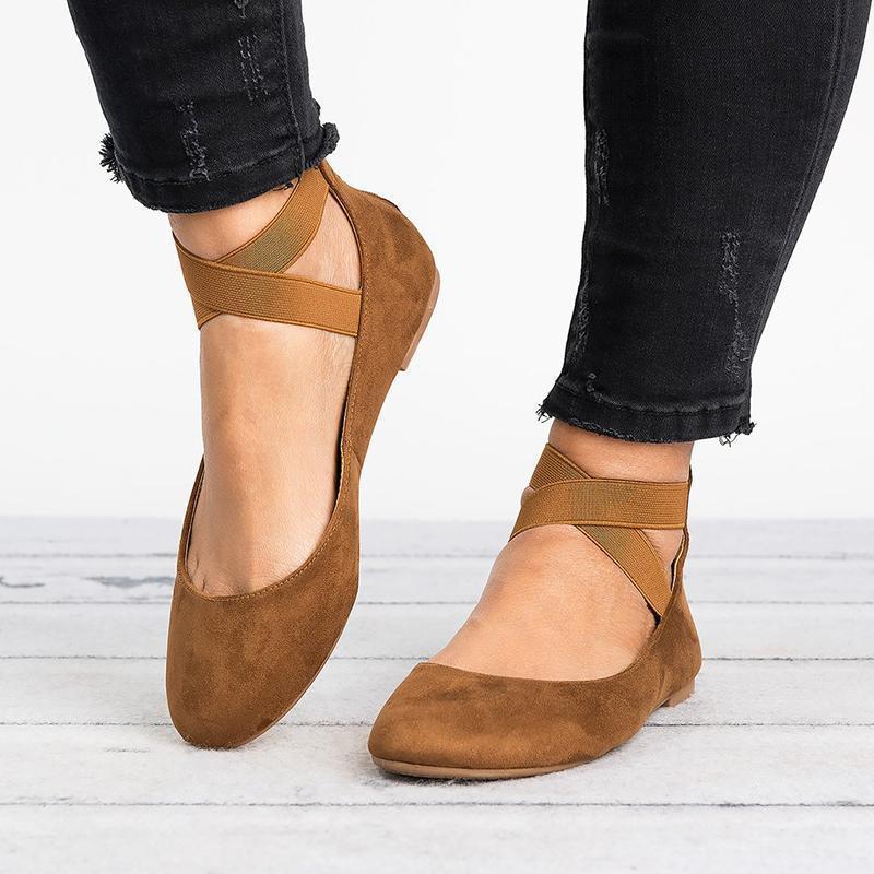 BowLift | Women Pu Nubuck Flat Casual Ballerina Shoes