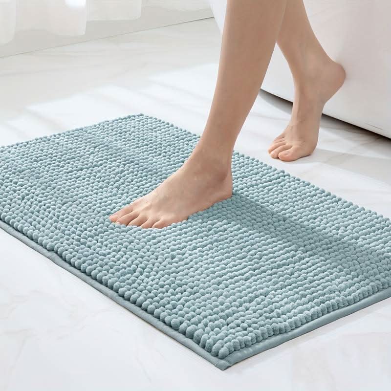 BowLift | Chenille Bath Mat with Non-Slip Backing