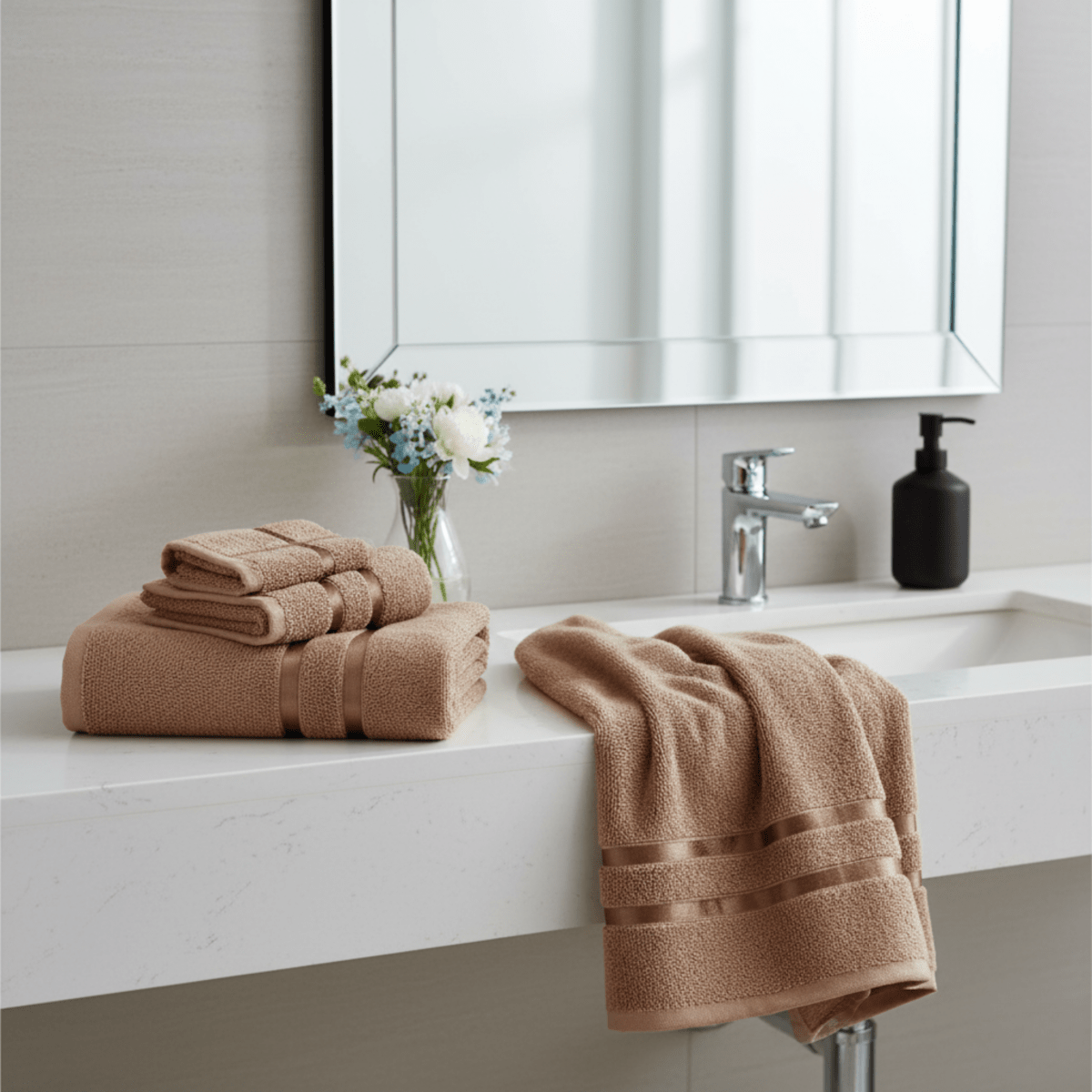 BowLift | Elenora Casa Towels | Soft, Light & Highly Absorbent | Premium Cotton | Elegant Hand & Face Towels for Stylish Care