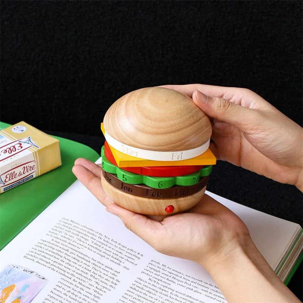 BowLift | Rotating Wooden Hamburger Decorative Calender