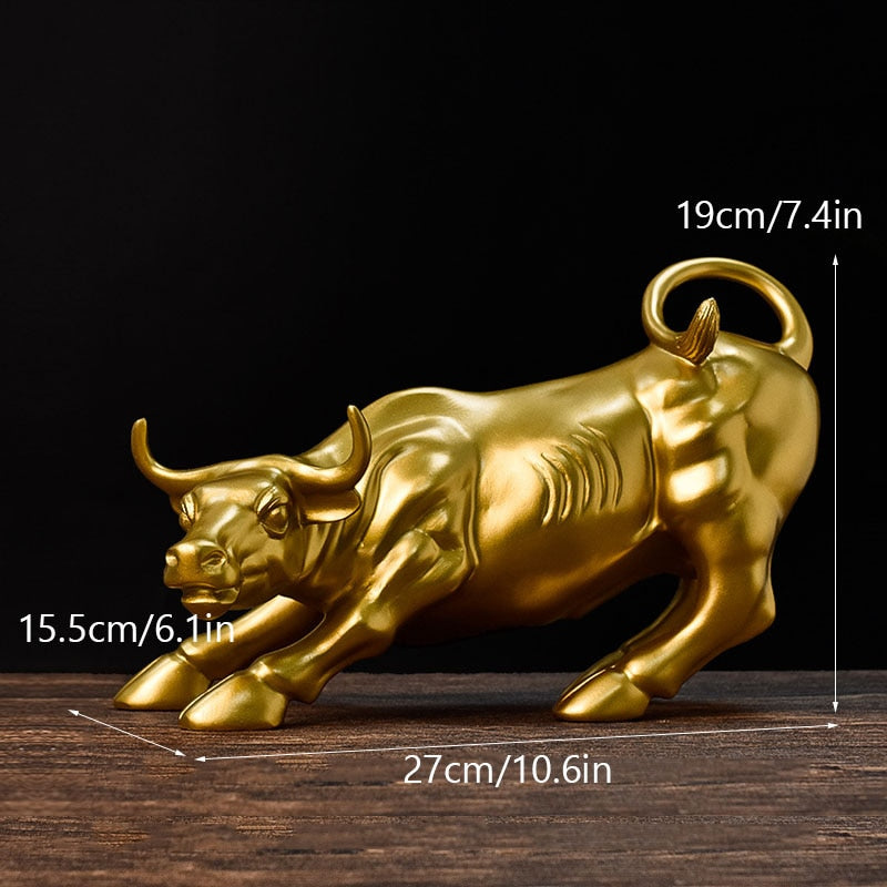 BowLift | Graffiti-Painting Resin Bull Figures Home Living Room Bedroom Office Desktop Feng Shui Ornaments Collection Statues