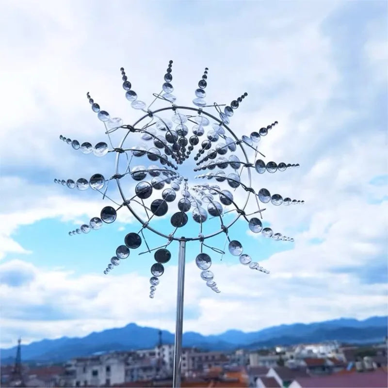 BowLift | Unique Solar-Powered Kinetic Metal Windmill Spinner - Magical Wind Collectors for Patio, Garden, Lawn Outdoor Decoration