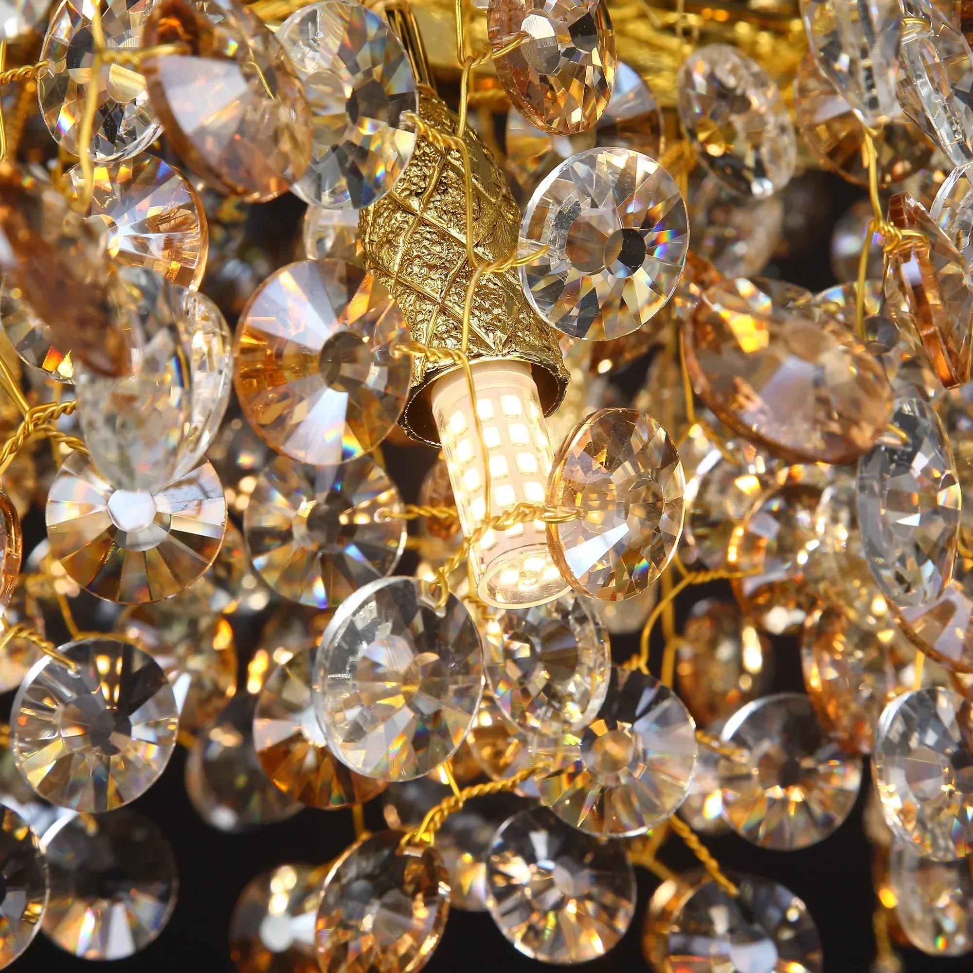 BowLift | Long Crystal Pendant Light - Dining Room Gold Restaurant Island Hanging Light, Silver Nordic LED Pendant Light Large