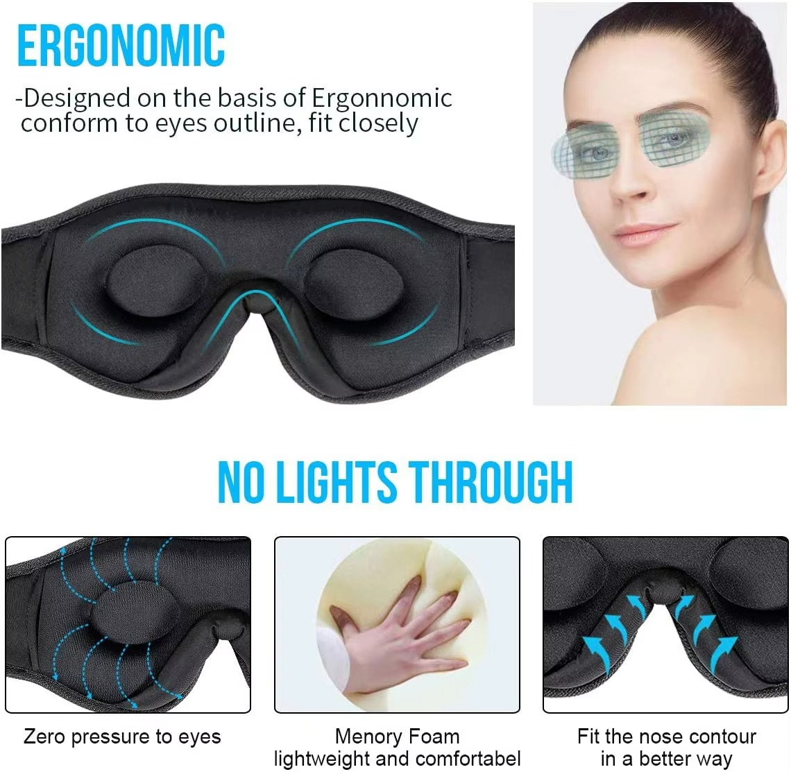 BowLift | Bluetooth Sleeping Headphones with 3D Eye Mask and Built in HD Speakers