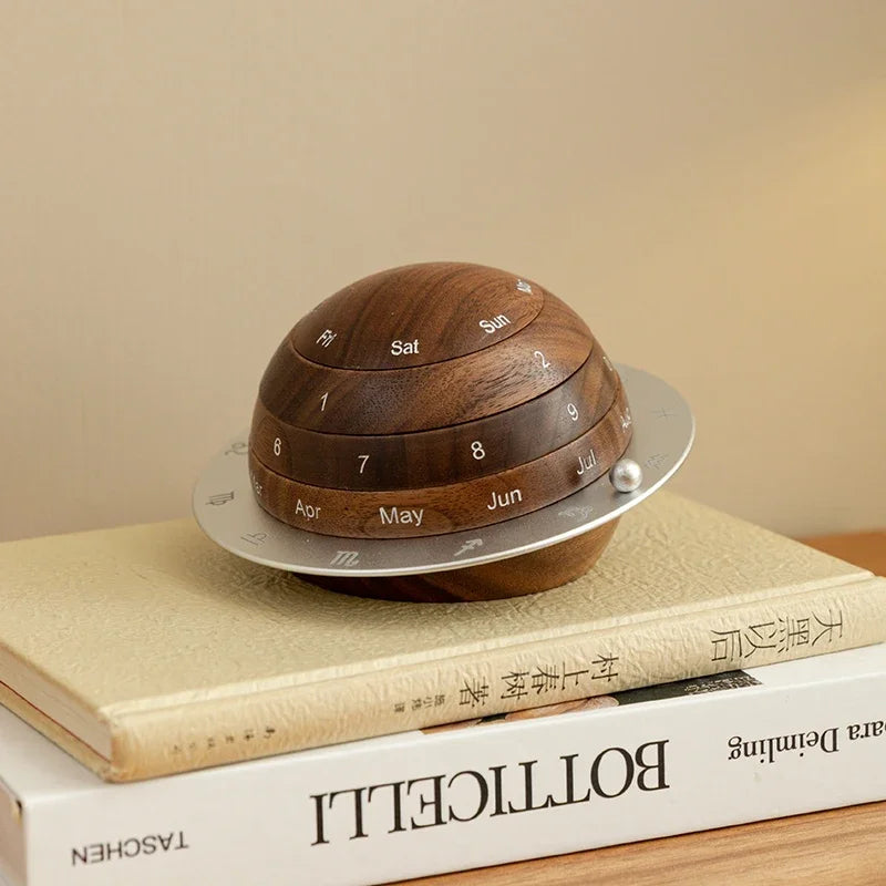 BowLift | Cosmic Cycle Minimalist Rotating Wooden Calendar