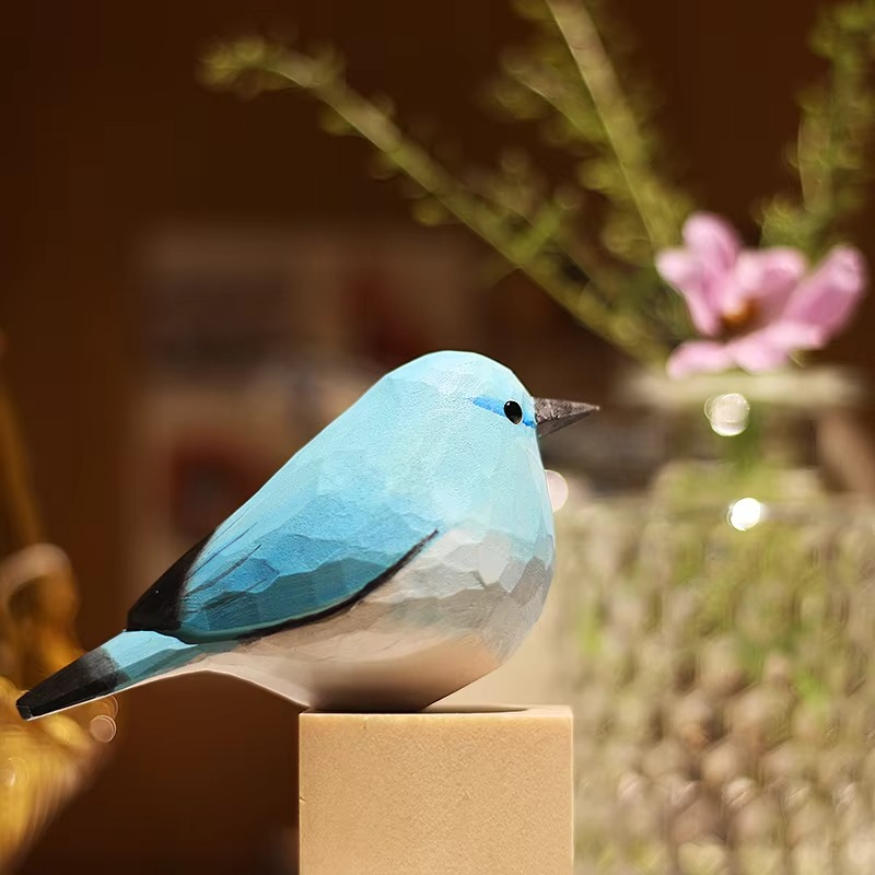 BowLift | Handcrafted Mountain Blue Robin Wood Sculpture