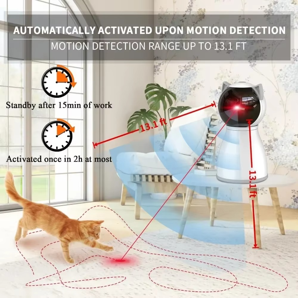 BowLift | Cat Interactive Laser Toy – Motion-Activated Hunting Fun for Indoor Cats