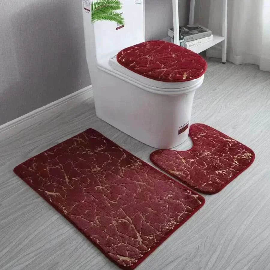 BowLift | Gold Toilet Seat Cover and Bathroom Mat Set Non-Slip
