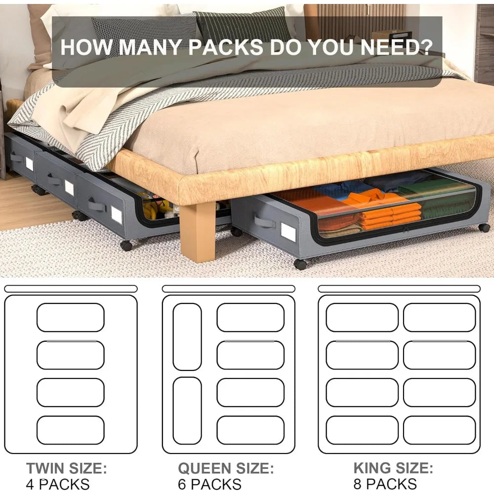 BowLift | Underbed Storage Stackable Wheeled Box Organizer