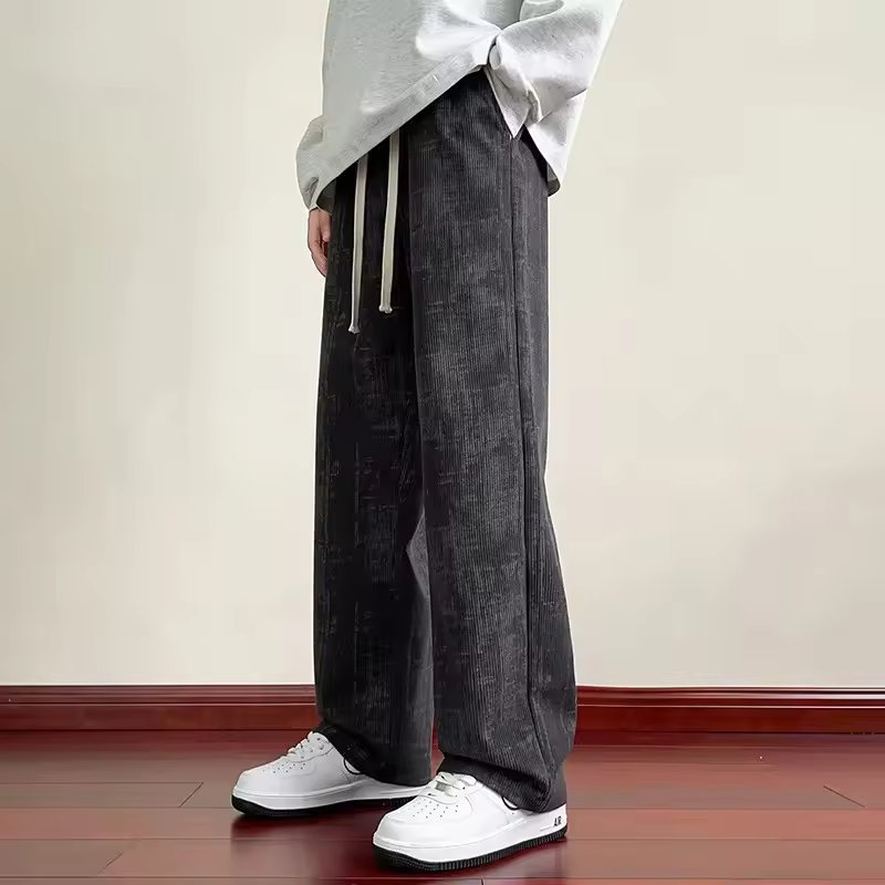 Corduroy Trousers with Adjustable Drawstring