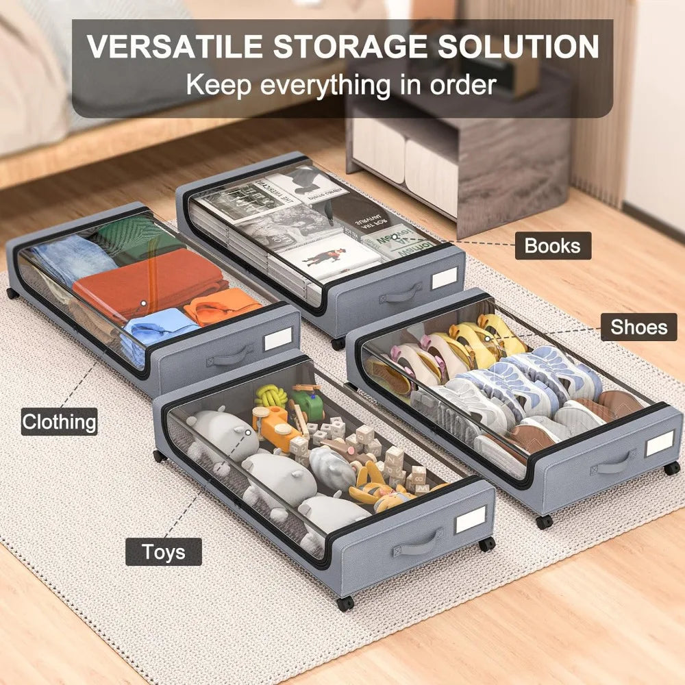 BowLift | Underbed Storage Stackable Wheeled Box Organizer