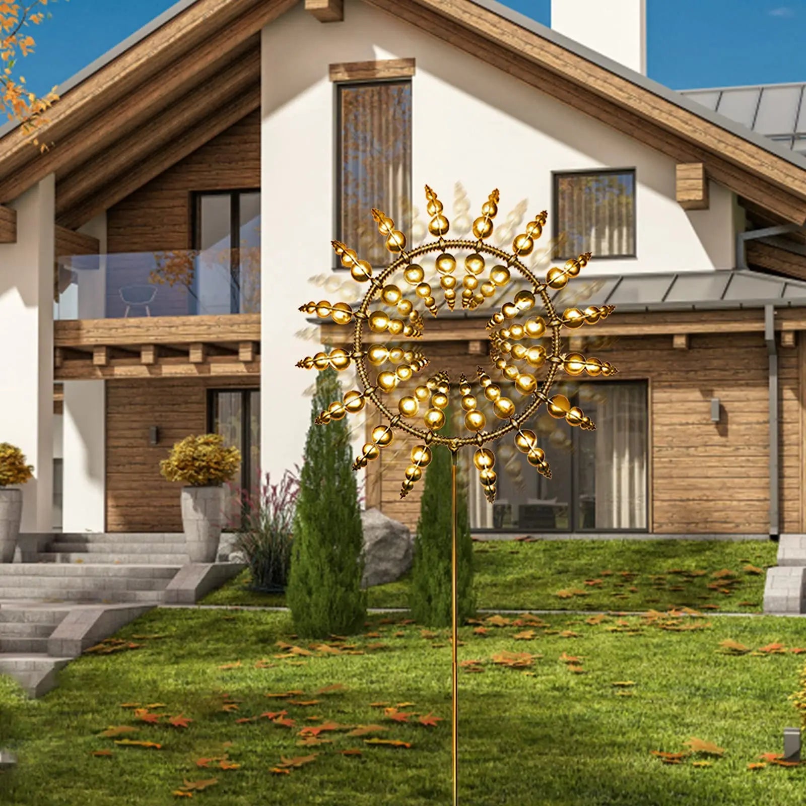 BowLift | Unique Solar-Powered Kinetic Metal Windmill Spinner - Magical Wind Collectors for Patio, Garden, Lawn Outdoor Decoration