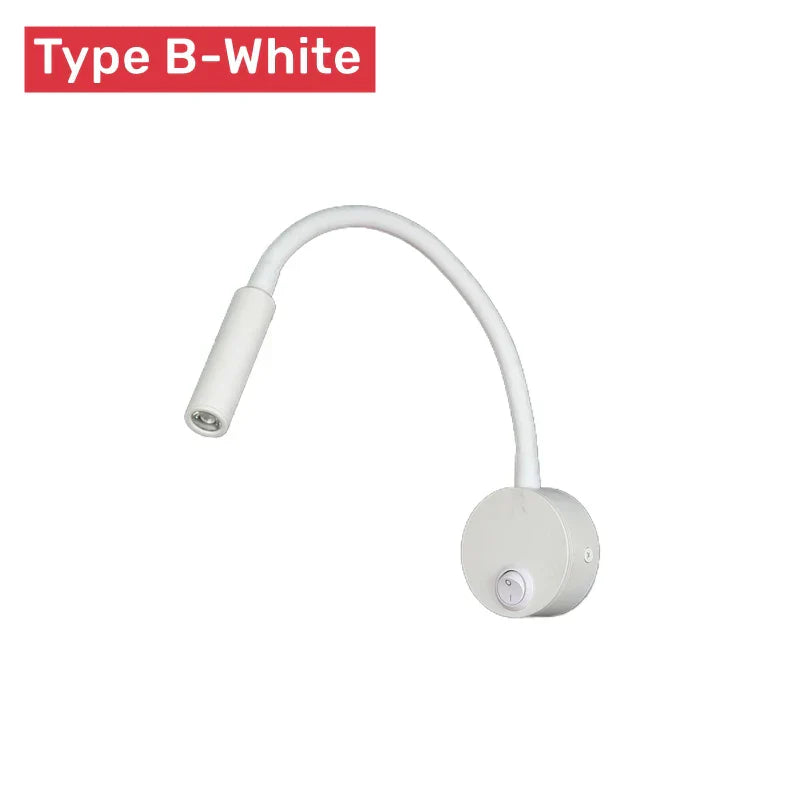 BowLift | Modern Flexible LED Reading Wall Lamp with Switch for Bedroom and Study - 1W/3W