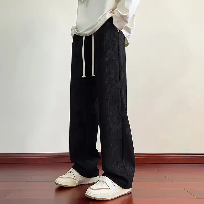 Corduroy Trousers with Adjustable Drawstring