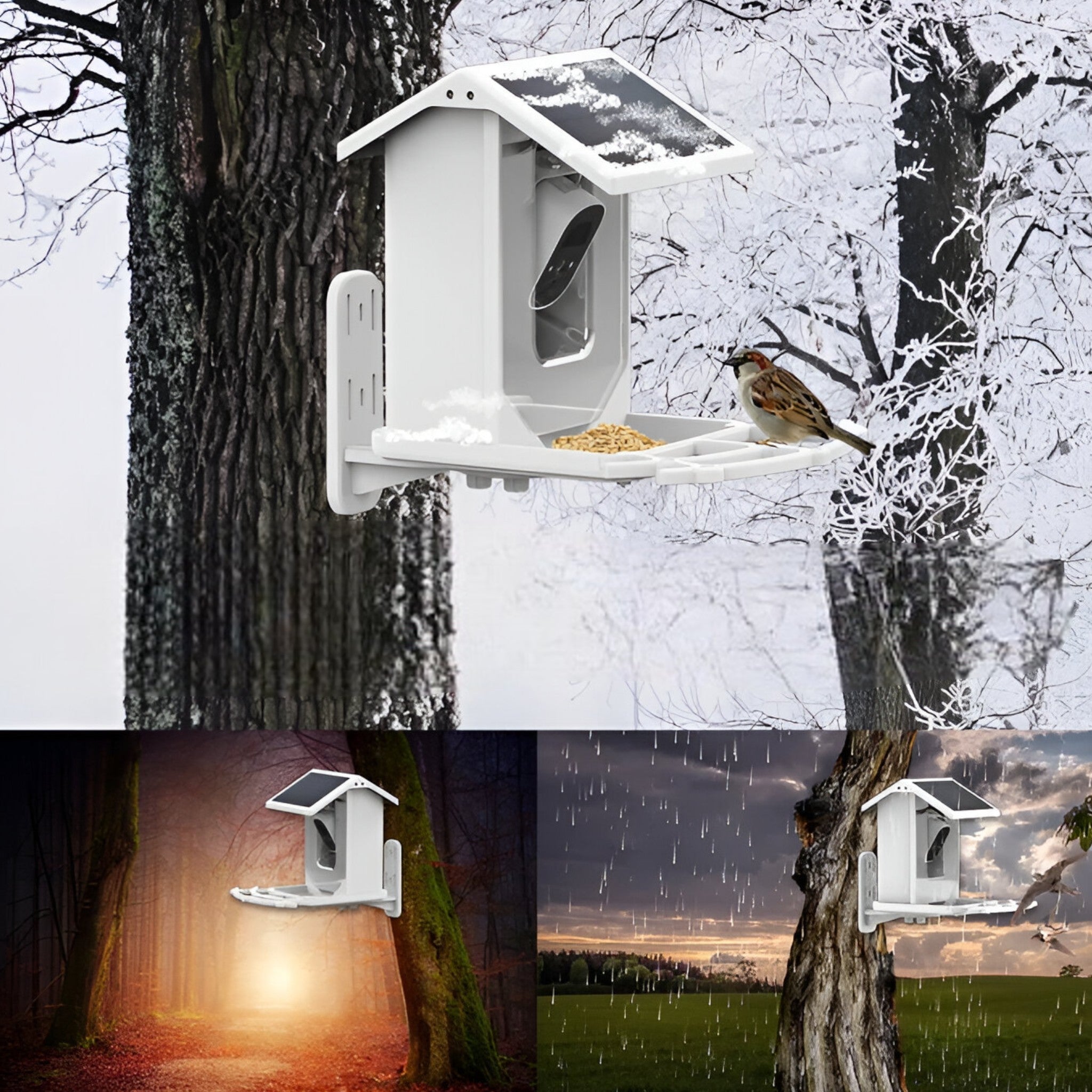 BowLift | Auxco | Smart Bird Feeder with 1080P HD Camera, AI Bird Recognition & Solar Charging