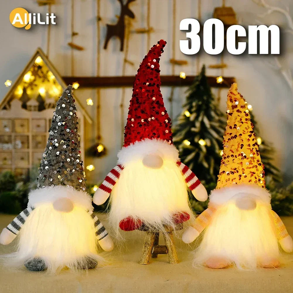 BowLift | Christmas Gnome Decoration | LED Night Light | Warm Glow Holiday Ornament