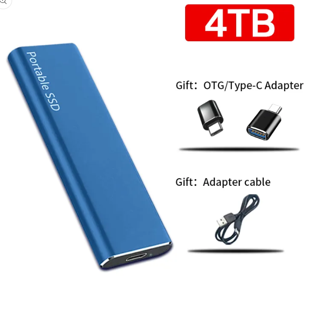 BowLift | 4TB USB-C Portable External Hard Drive for PC & Mac
