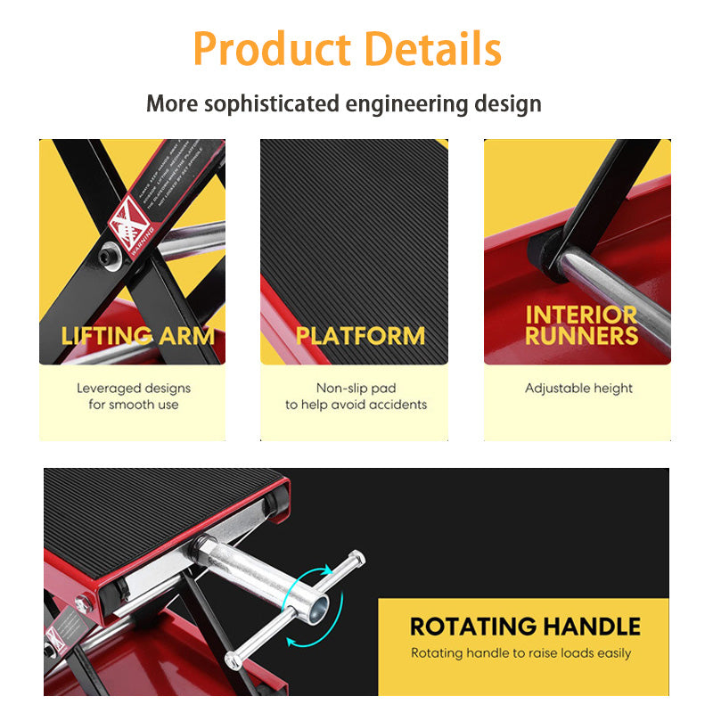 BowLift | Thickened Motorcycle Repair Platform Lift, Motorcycle Scissor Lift Jack, Lifting Frame