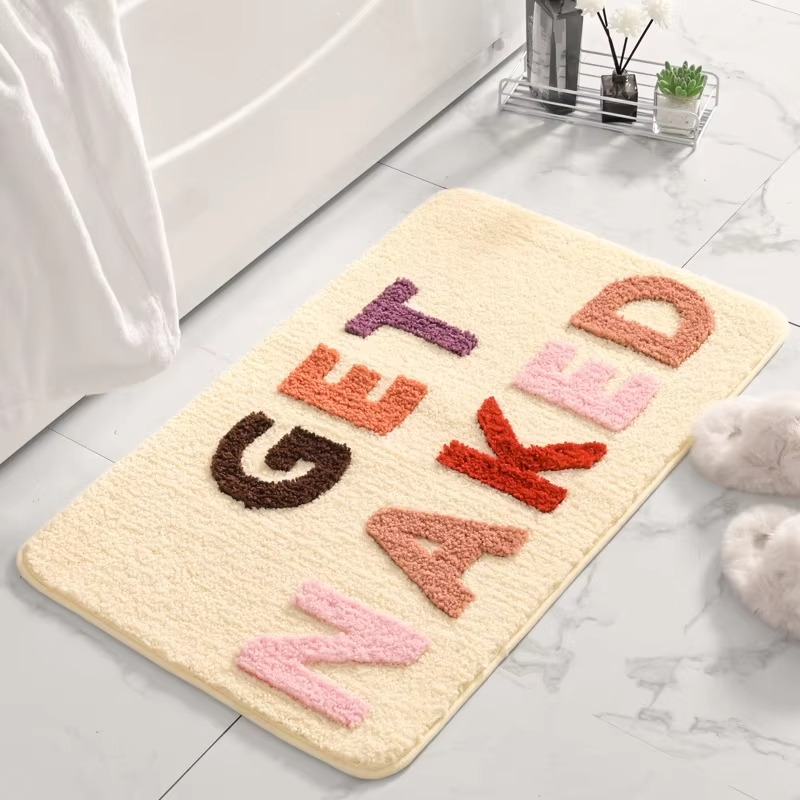BowLift | Colorful "Get Naked" Non-Slip Microfiber Bath Mat – Absorbent & Fun for Kids and Adults