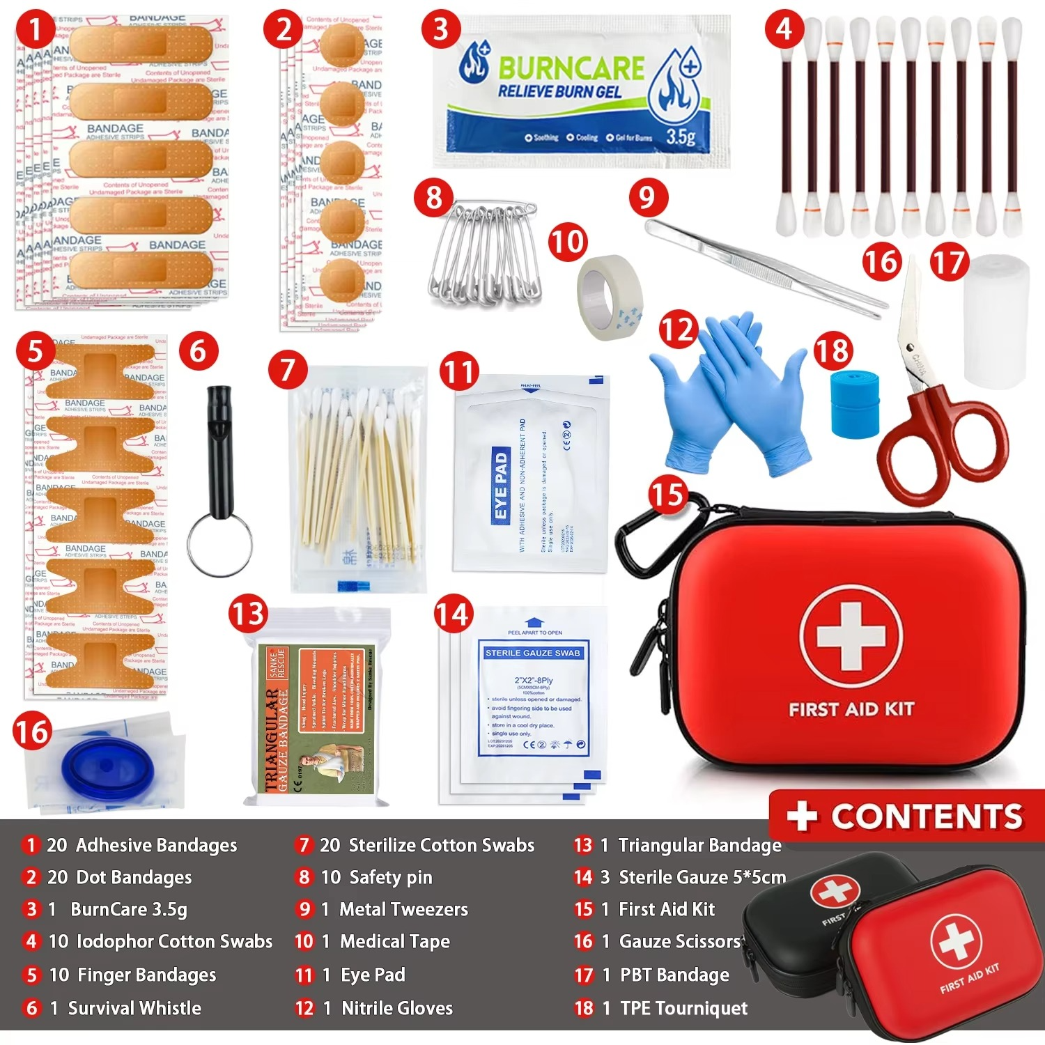 BowLift | Compact First Aid Kit – Portable Emergency Medical Bag for Home, Travel, Camping & Hiking