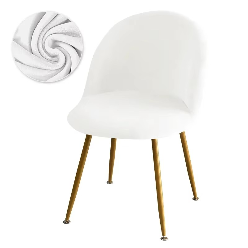 BowLift | Elastic Velvet Chair Covers - Stretch Low Back Slipcovers for Dining and Makeup Chairs