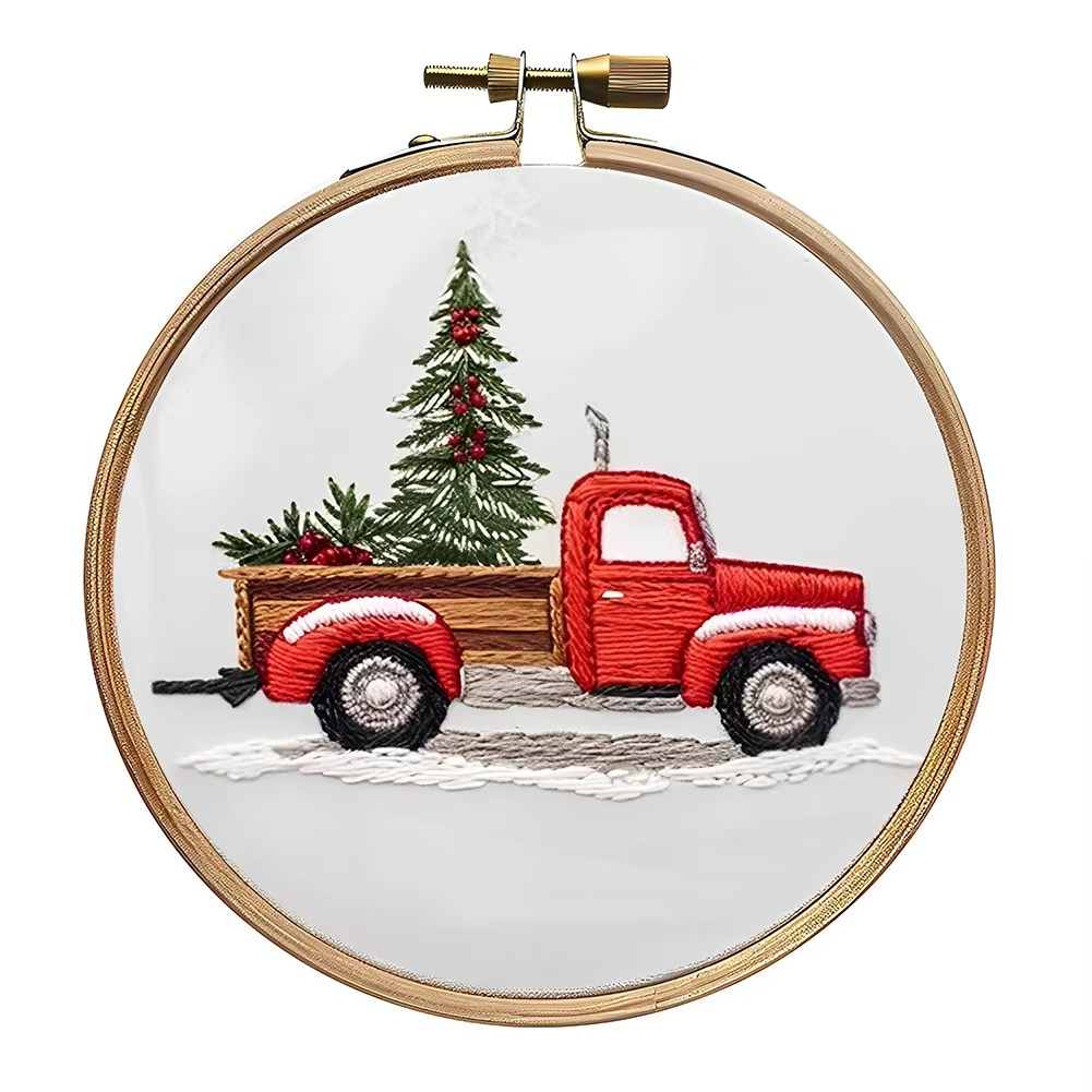 BowLift | Christmas Embroidery Starter Kit, DIY Cross Stitch Set with Holiday Patterns