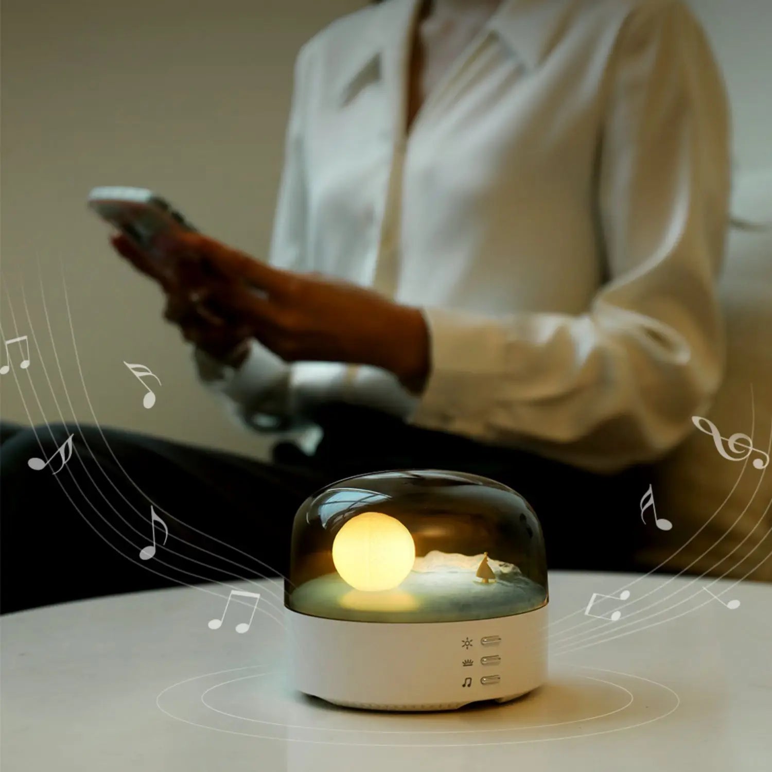 BowLift | 3D Mysterious Moon LED Night Light Speaker