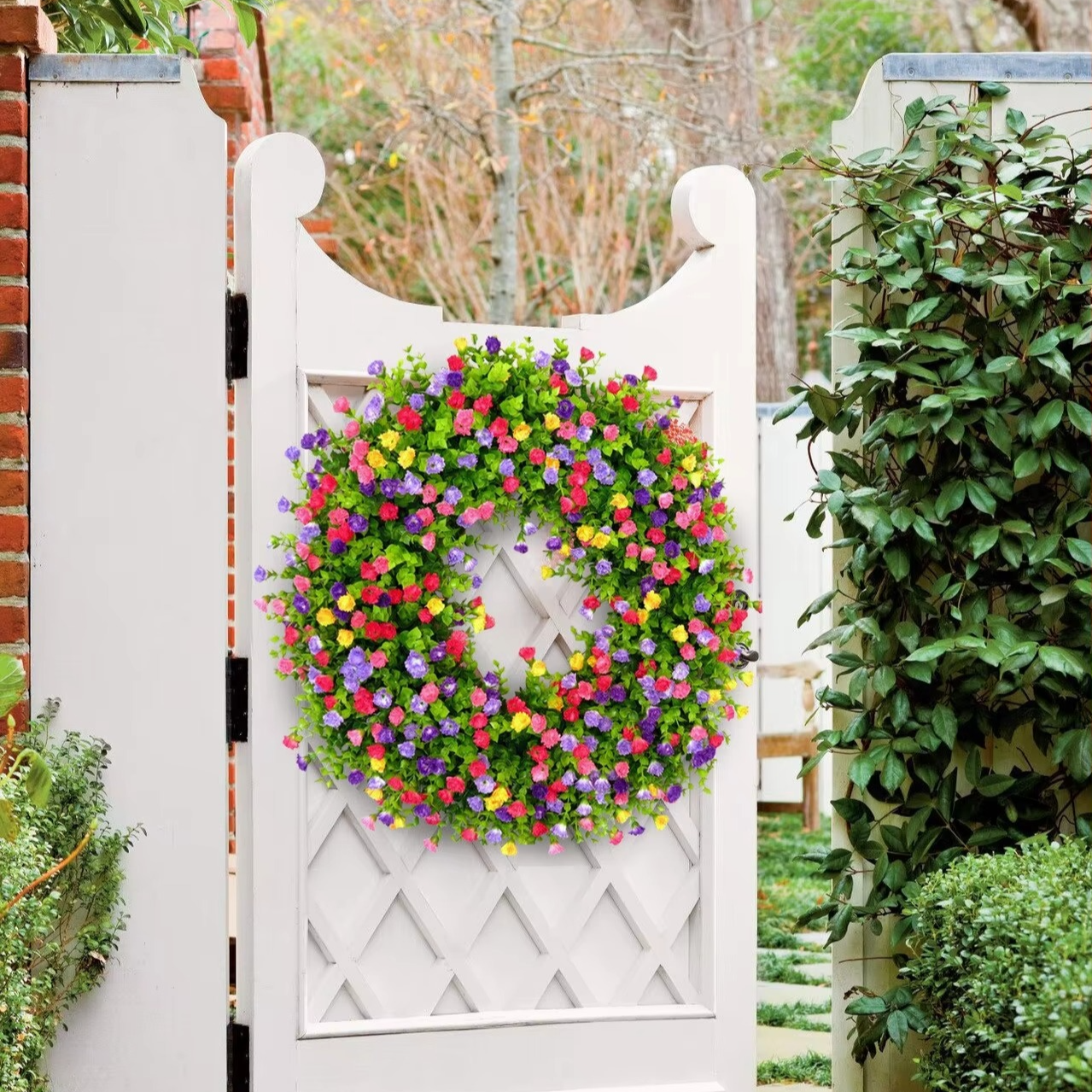 BowLift | Artificial Floral Wreath for Front Door, Window, and Seasonal Home Decor