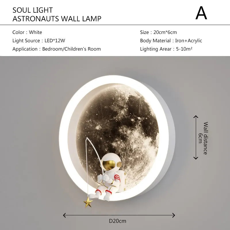 BowLift | Astronaut On The Moon Wall Light