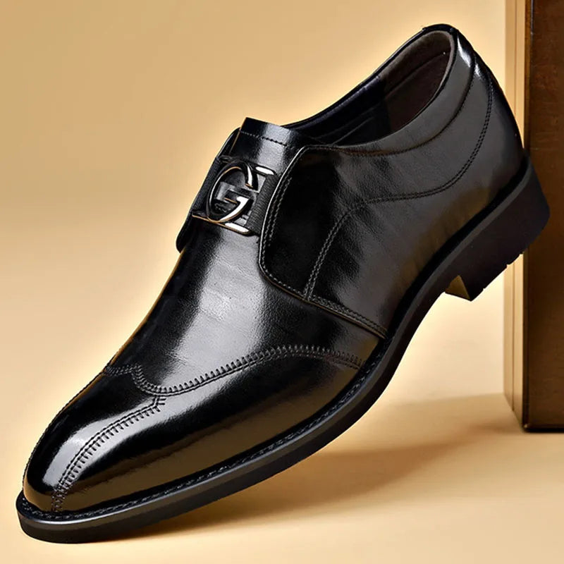 BowLift | Men's Leather Shoes Stylish Men's Shoes Pointed Oxford Wedding Leather Men's Dress Shoes Gentleman Office Man Shoe