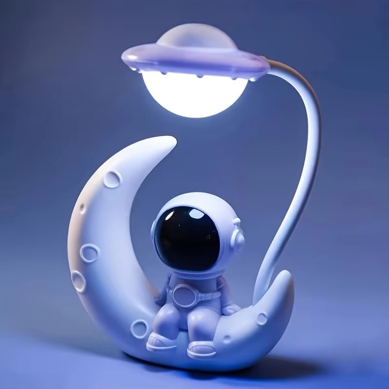 BowLift | Astronaut Moon Nightlight LED Desk Lamp for Bedroom Décor and Gifts
