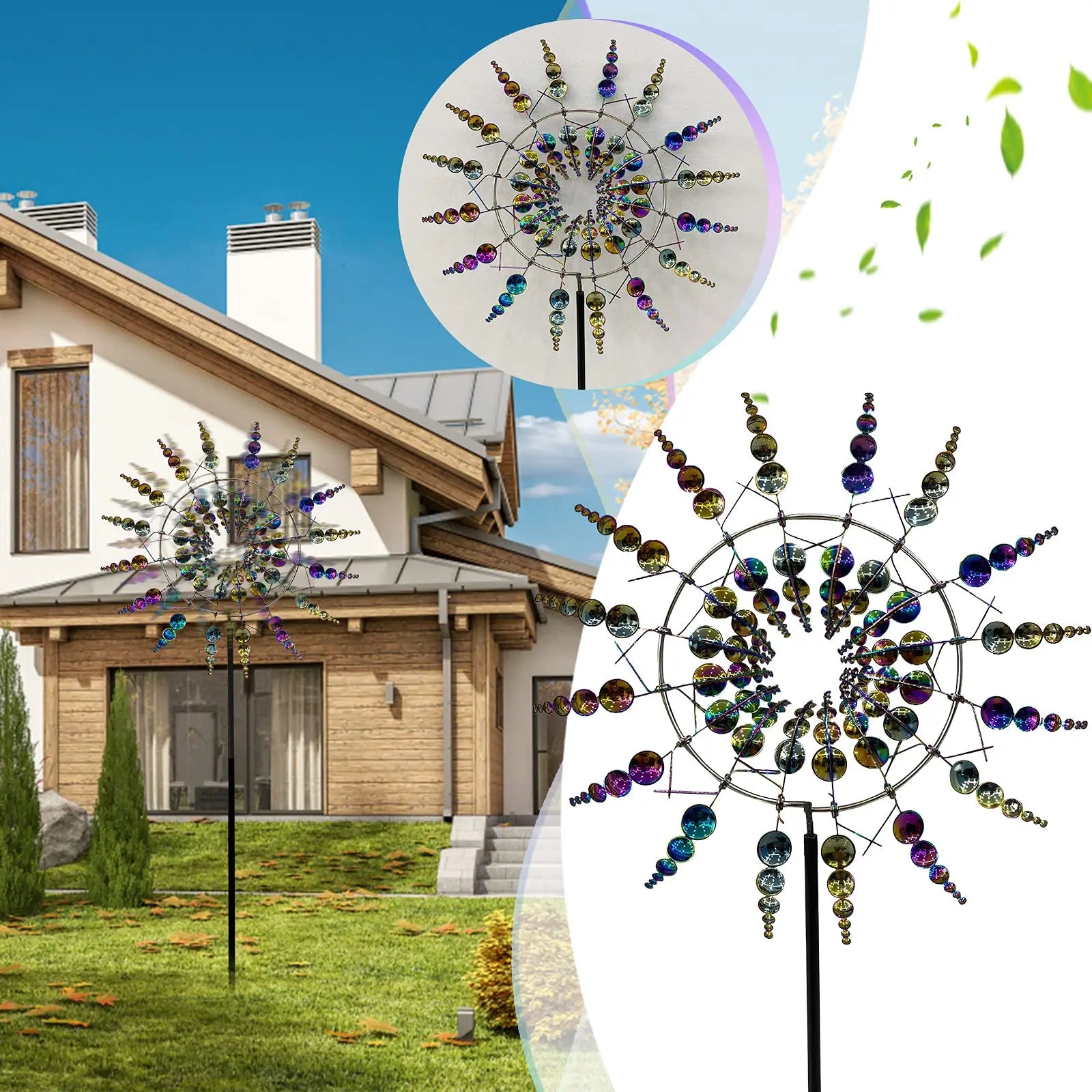 BowLift | Unique Solar-Powered Kinetic Metal Windmill Spinner - Magical Wind Collectors for Patio, Garden, Lawn Outdoor Decoration