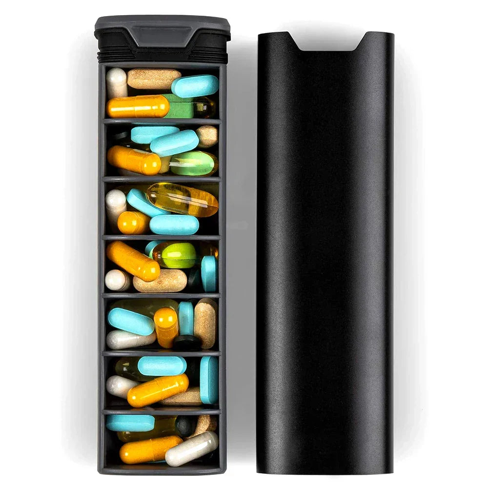BowLift | 7-Day Medication Organizer – Compact Leakproof Pillbox for Home and Travel