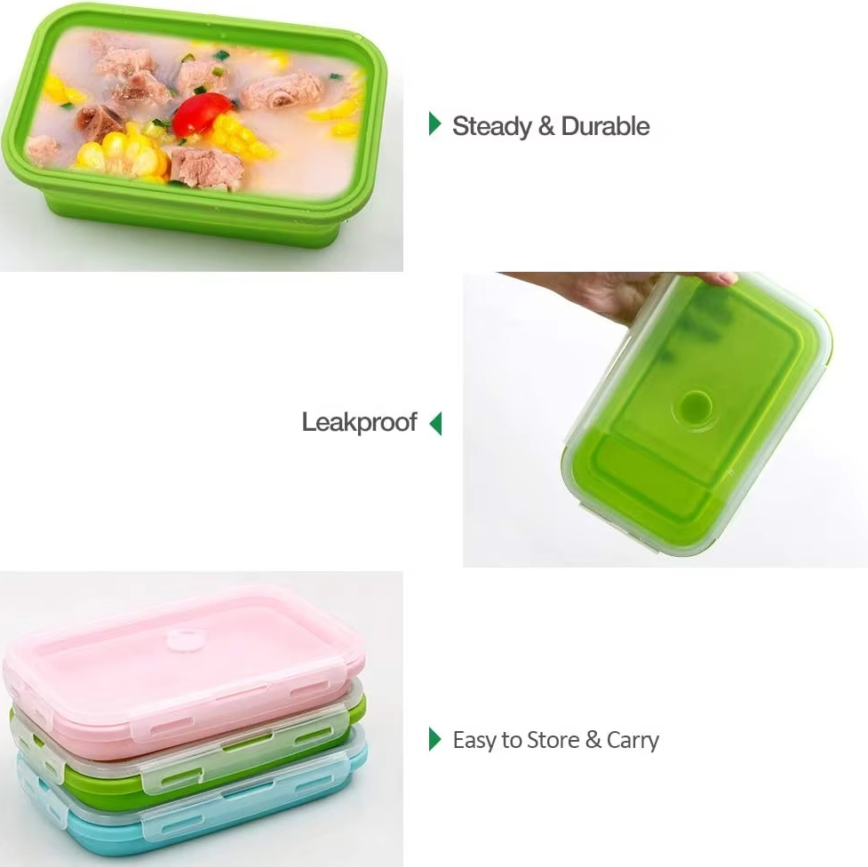 BowLift | Collapsible Silicone Food Storage Containers with Lids 3 Pack Set 40oz