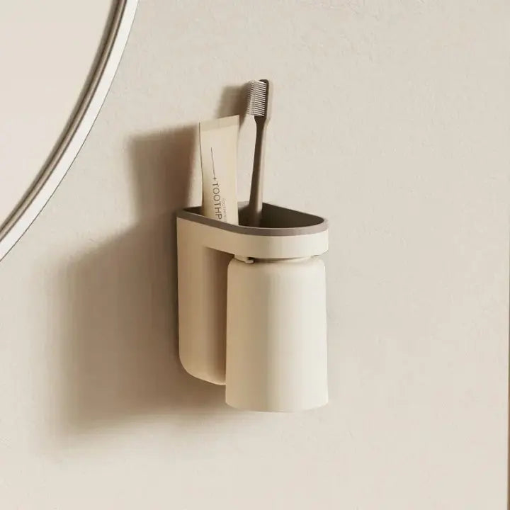BowLift | Self-adhesive wall toothbrush holder for space-saving organization