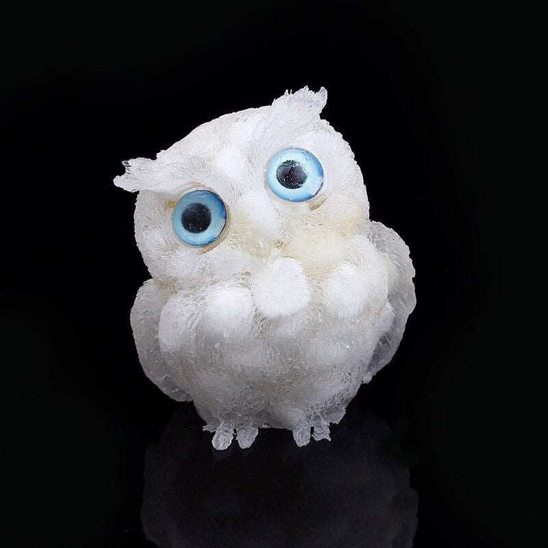 BowLift | Natural Crystal Owl Figurine: Handmade Collector's Item