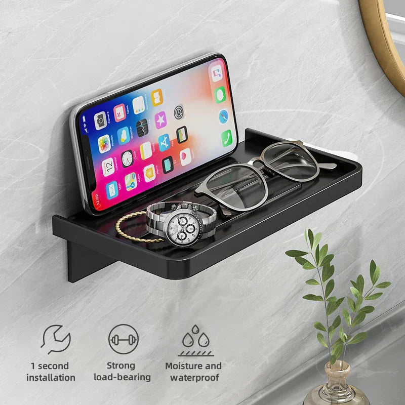 BowLift | Showeriva Shower Shelf | With Phone Holder | Self-Adhesive | For Bathroom & Shower