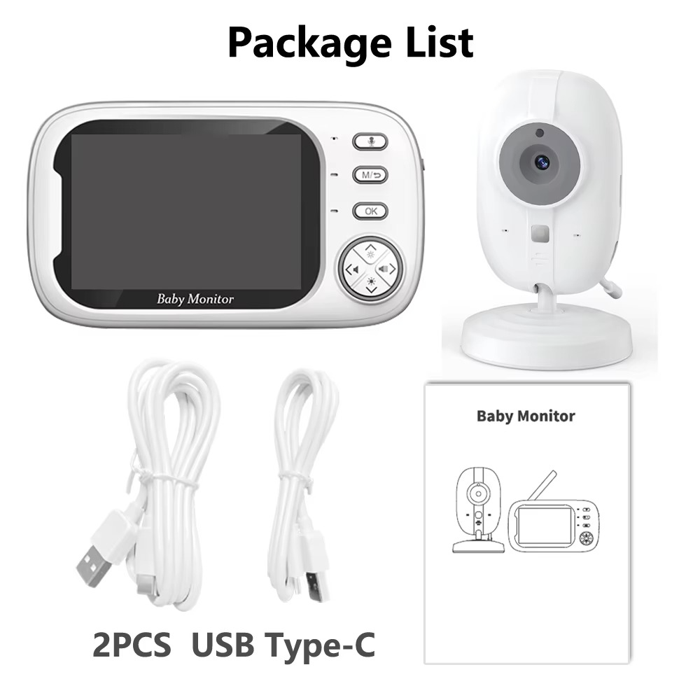 BowLift | Advanced 3.5" Wireless Baby Monitor with Night Vision, Temperature Sensor, and Two-Way Audio