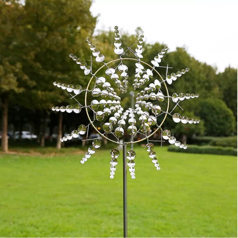 BowLift | Unique Solar-Powered Kinetic Metal Windmill Spinner - Magical Wind Collectors for Patio, Garden, Lawn Outdoor Decoration