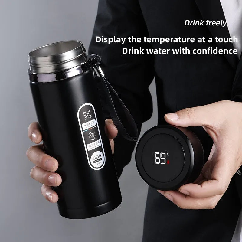 BowLift | 800ml-1L Stainless Steel Thermos – Portable Vacuum Flask with LED Temperature Display