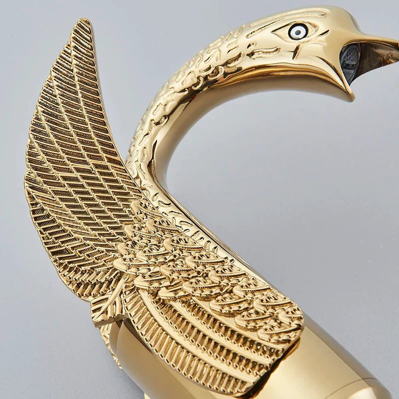 BowLift | Swan Single Handle Golden Basin Faucet