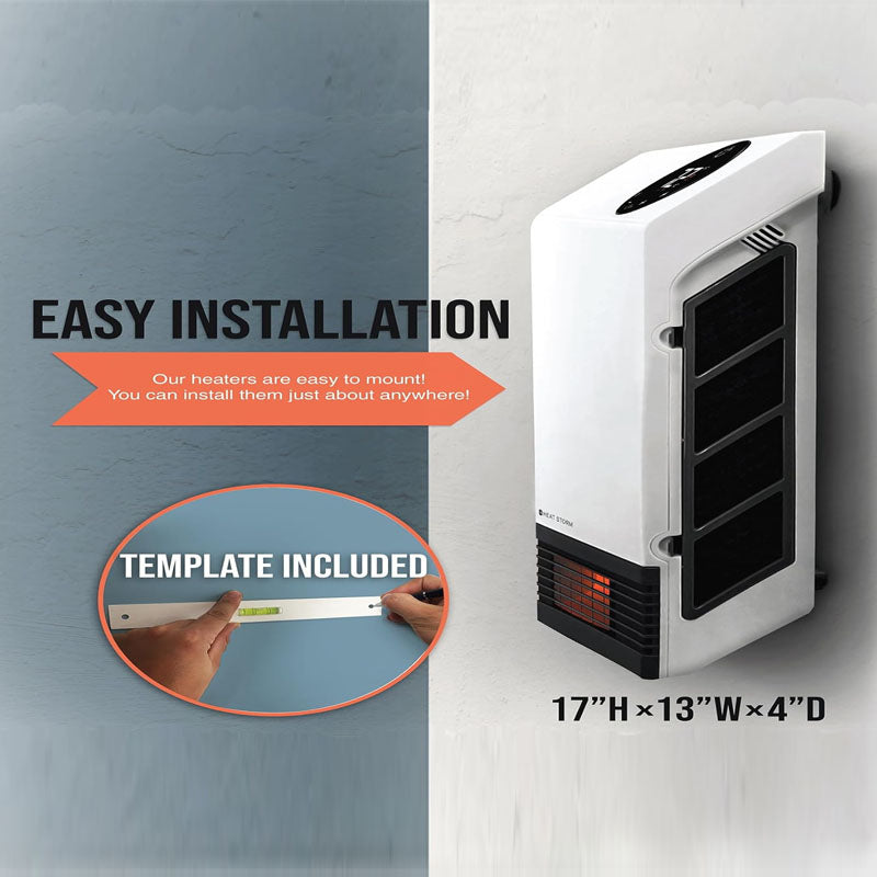 BowLift | 1000W Space Heaters Wall-Mount/Tabletop for Indoor Use Small Space Heaters with Wireless Remote Control