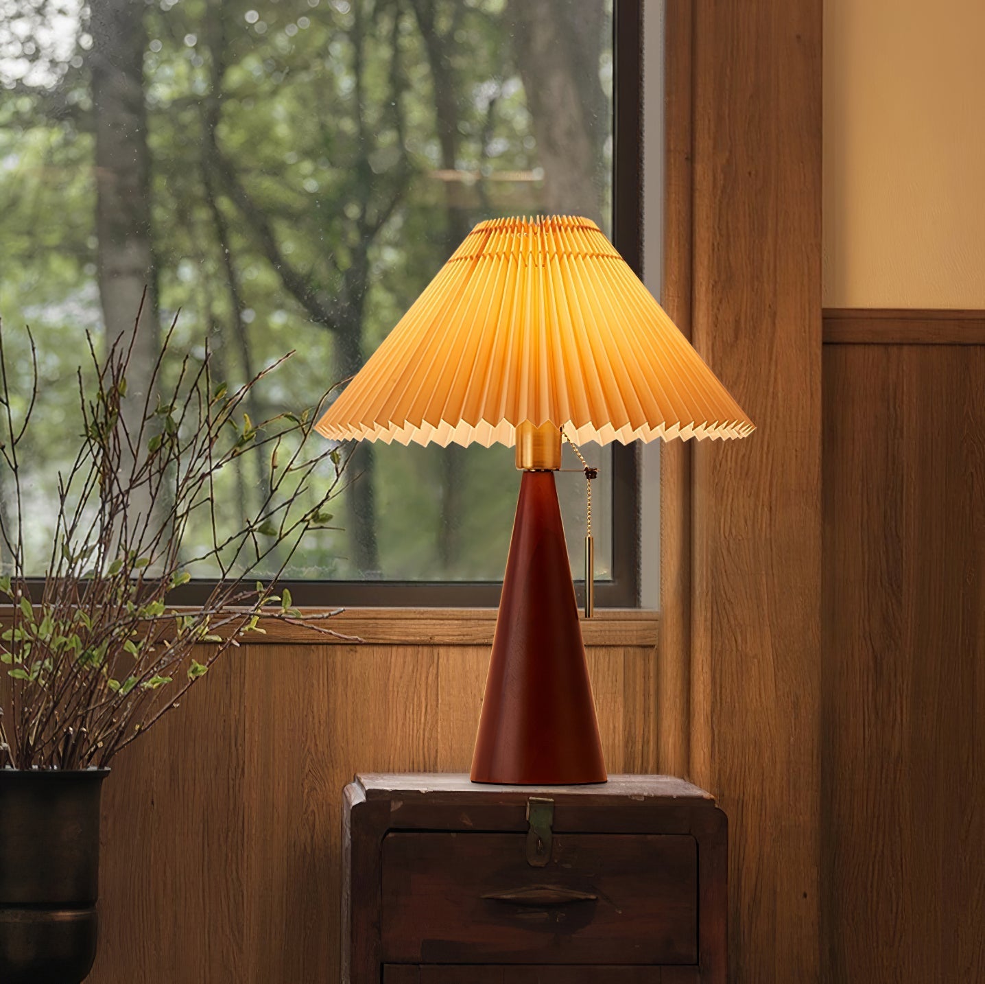 BowLift | AntiqueRadiance – Elegant Wood and Metal Table Lamp